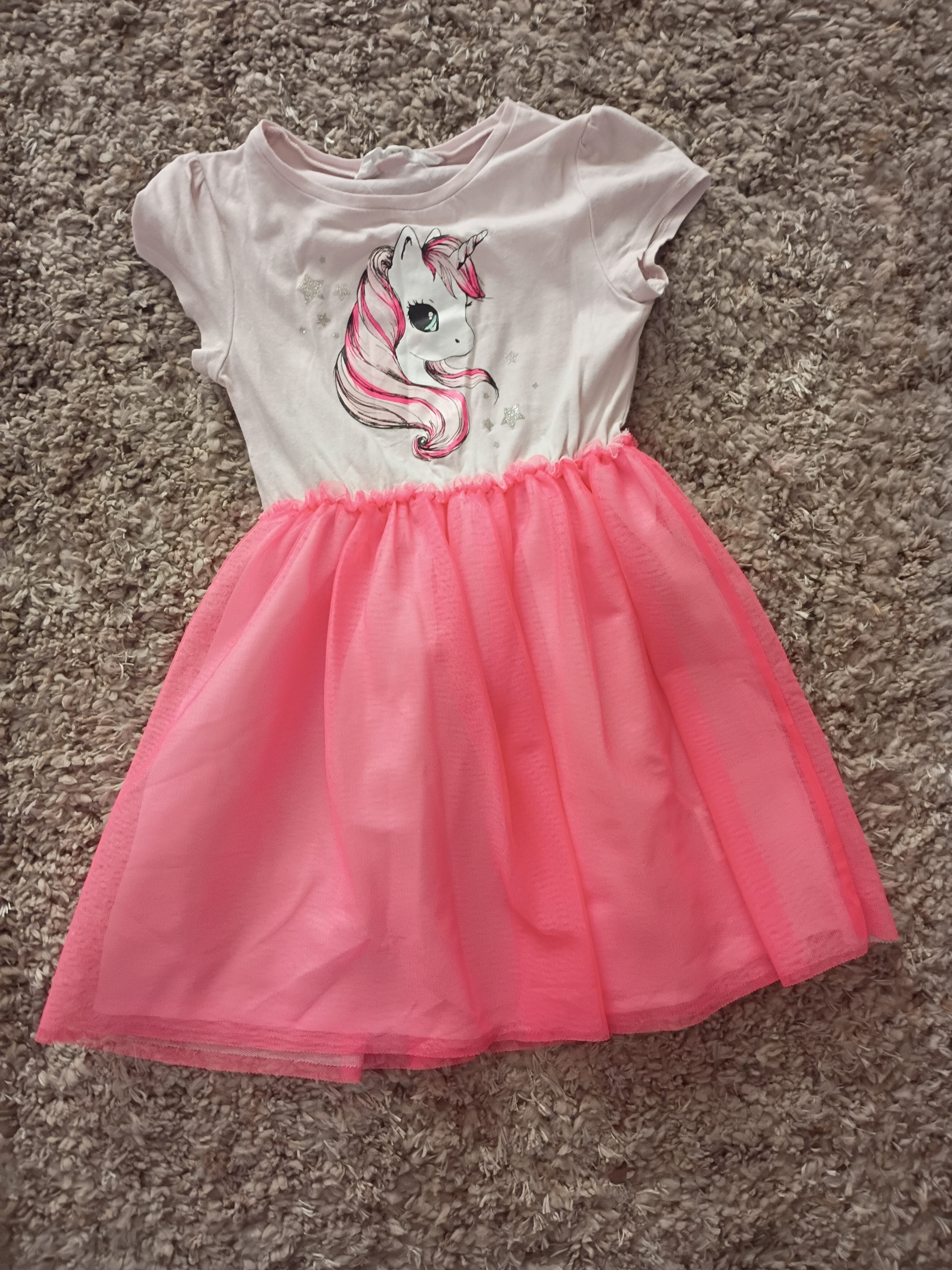 H&M Unicorn Graphic Pink Tulle Skirt Kids Dress
